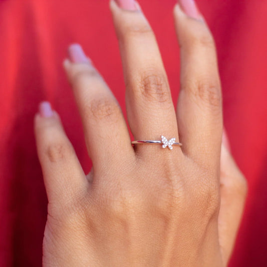 Butterfly Love 925 Sterling Silver Ring - Adjustable Size