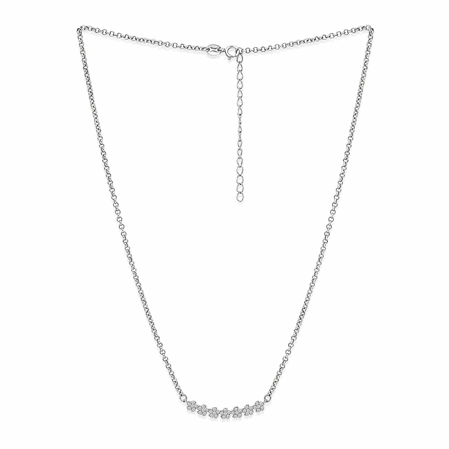 Flower Blooming Sterling Silver Necklace