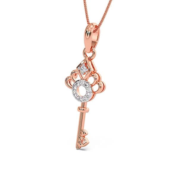 Key of Loved Ones Heart Silver Necklace