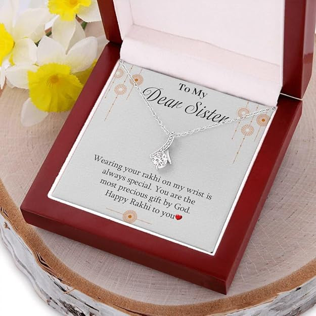 Best Rakhi Gift for Sister - Ribbon Love Necklace