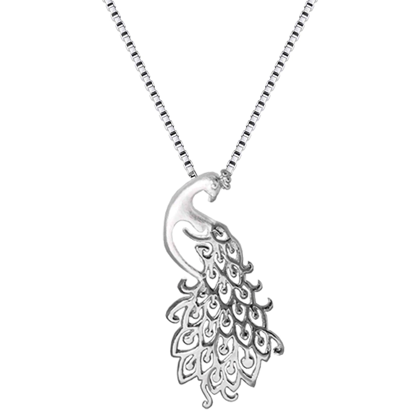 Charming Peacock 925 Silver Necklace