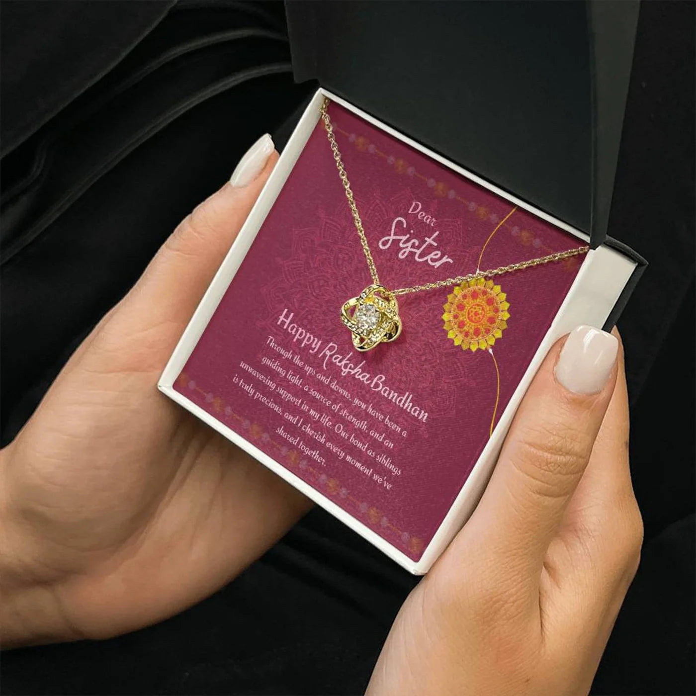 Most Special Rakhi / Raksha Bandhan Gift for Sister 2025 - Pure Silver Necklace Gift