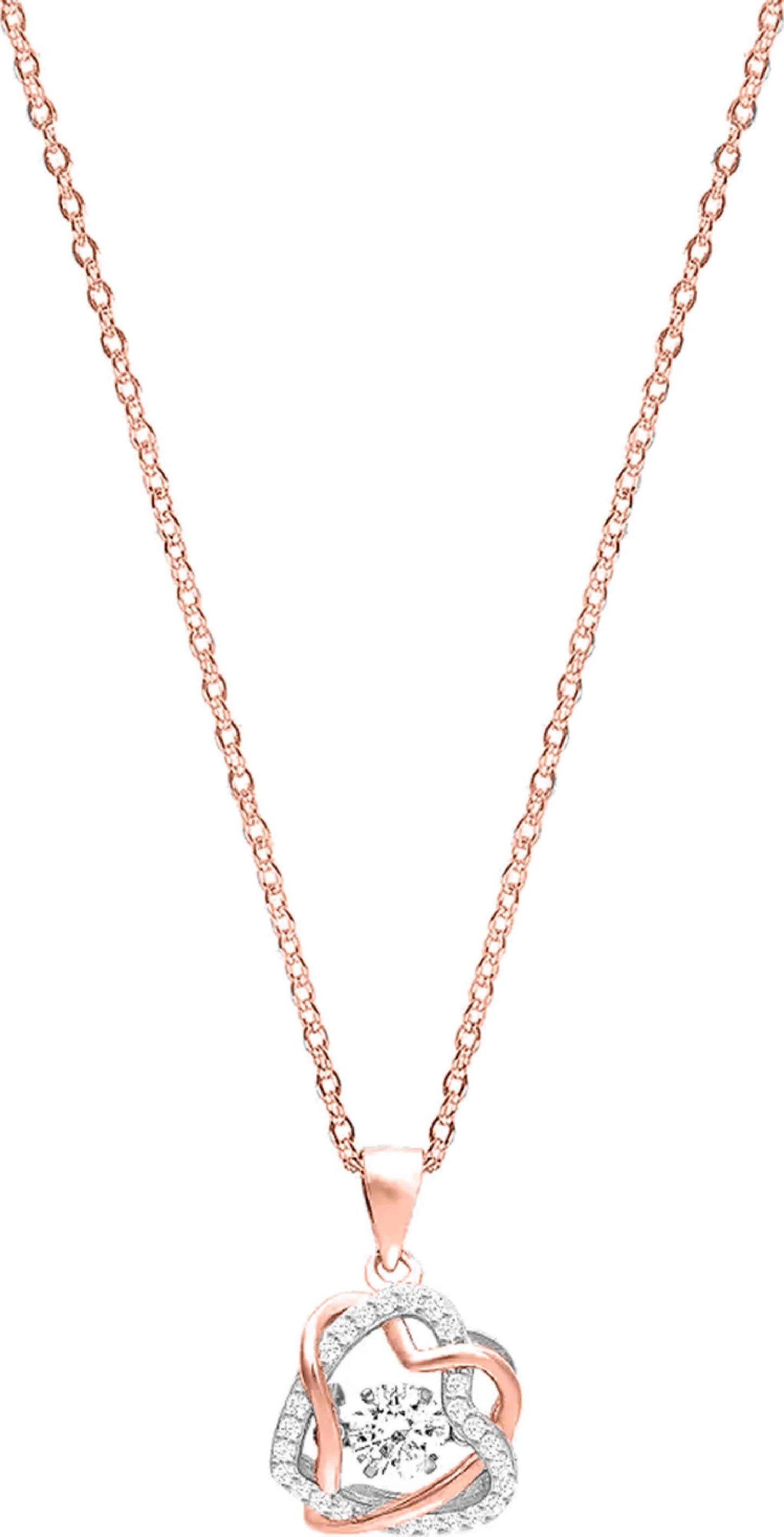 Interlocked Heart 925 Sterling Silver Necklace