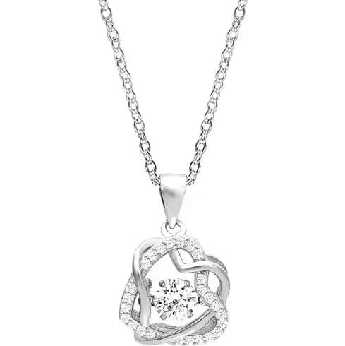 Interlocked Heart 925 Sterling Silver Necklace