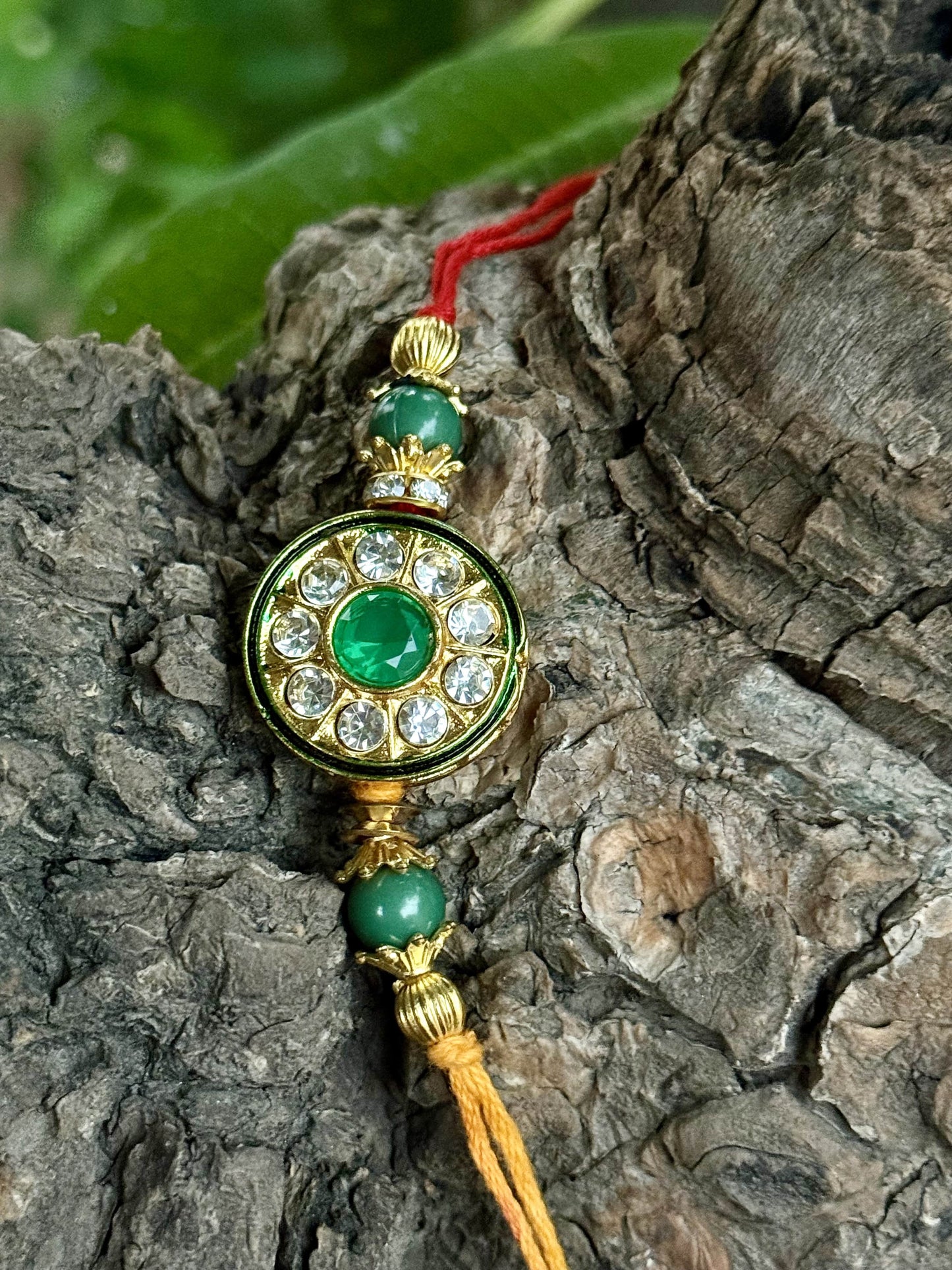 Emerald & Polki Precious Rakhi ❤️