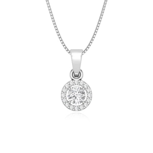 Classic Halo Pendant - 925 Silver