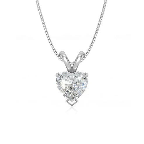 Classic Heart Solitaire Pendant - 925 Silver