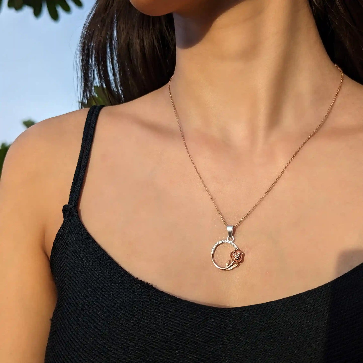 Rose Circlet 925 Sterling Silver Necklace