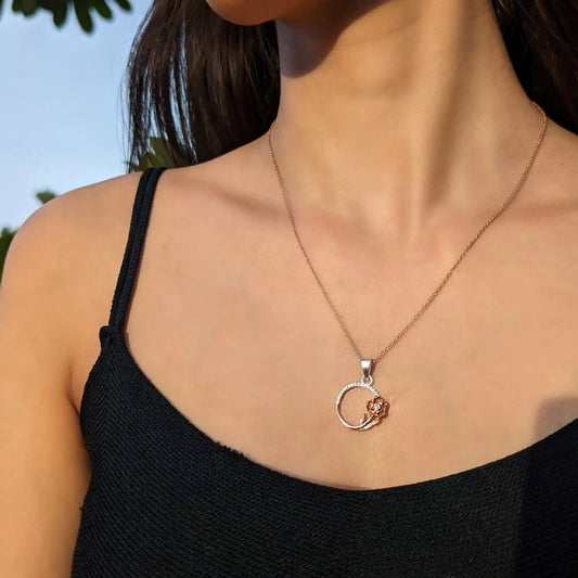 Rose Circlet 925 Sterling Silver Necklace