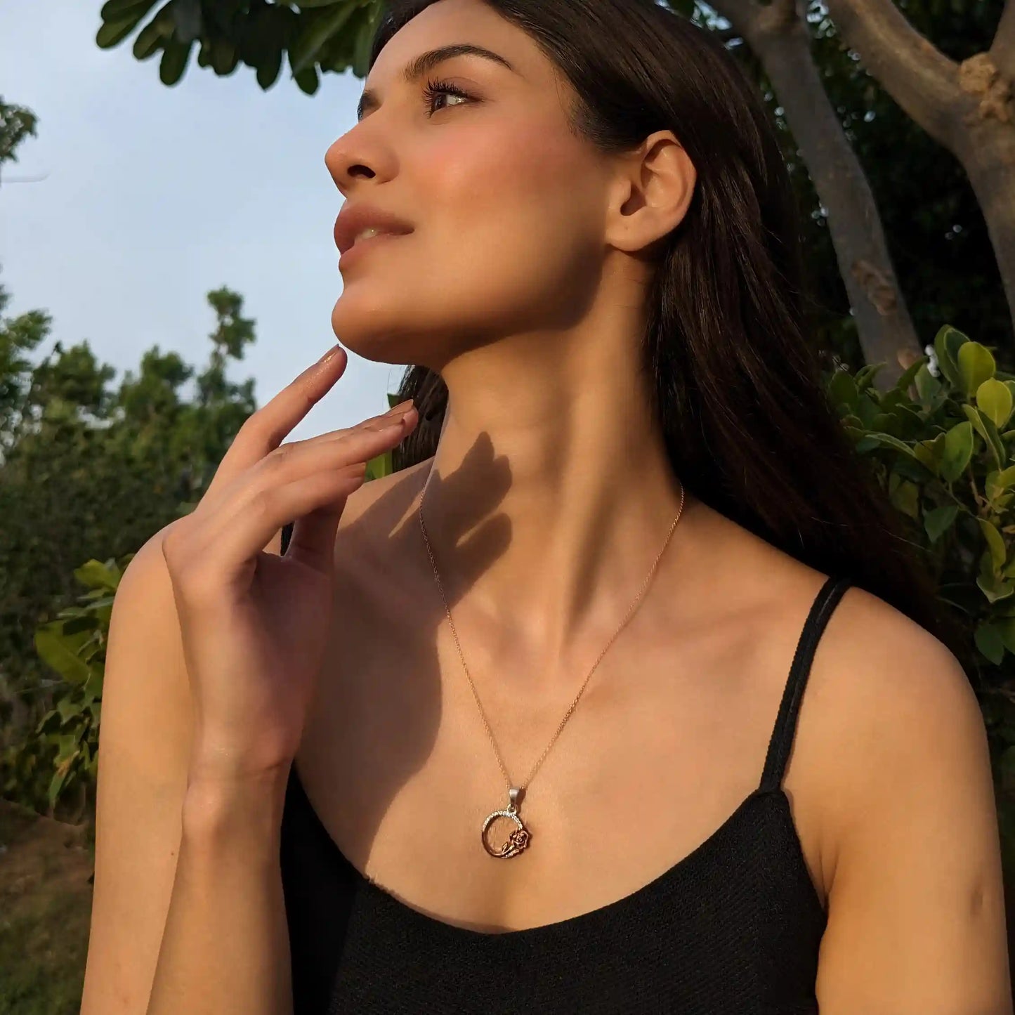 Rose Circlet 925 Sterling Silver Necklace
