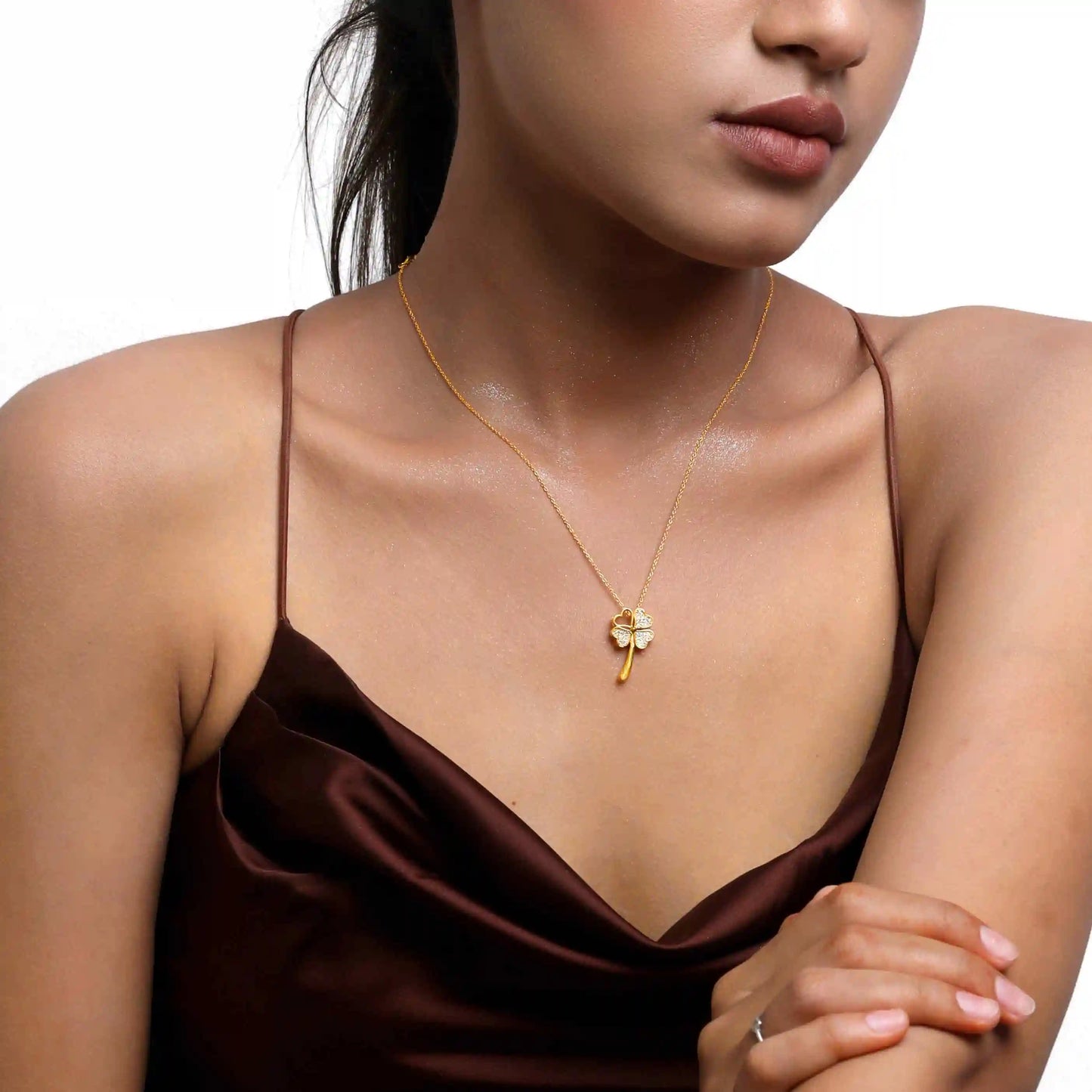 Flower Pure Silver Necklace