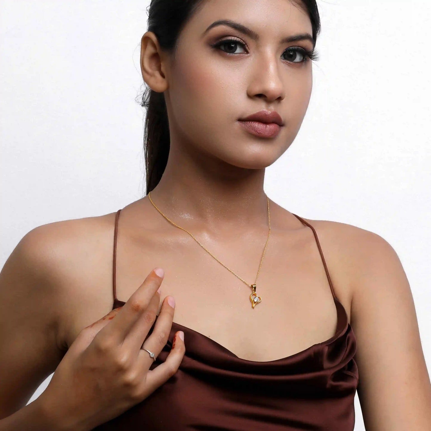 Curve Heart Silver Necklace