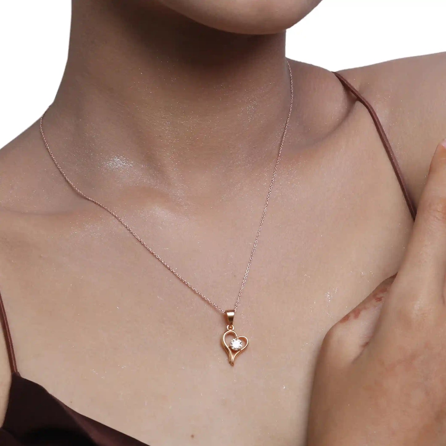 Curve Heart Silver Necklace