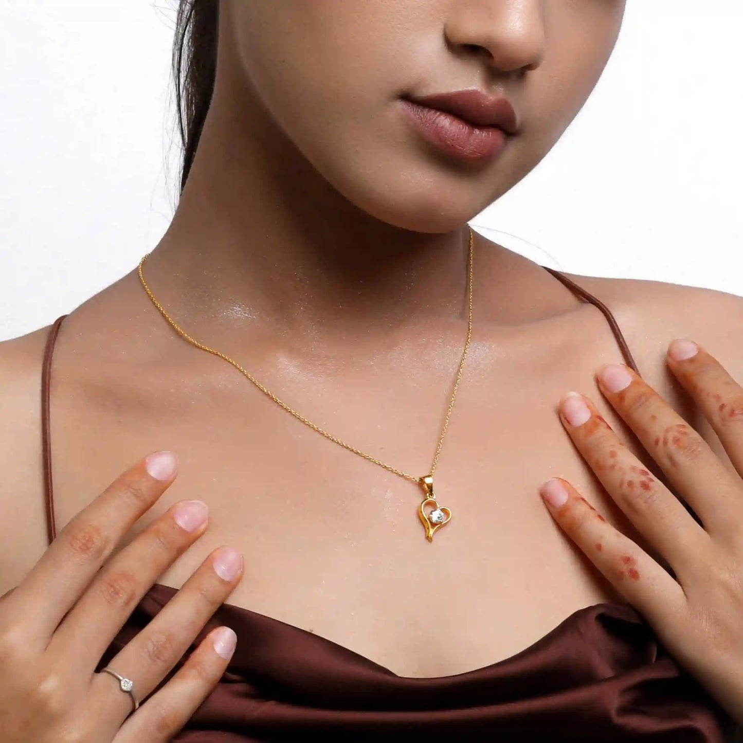 Curve Heart Silver Necklace