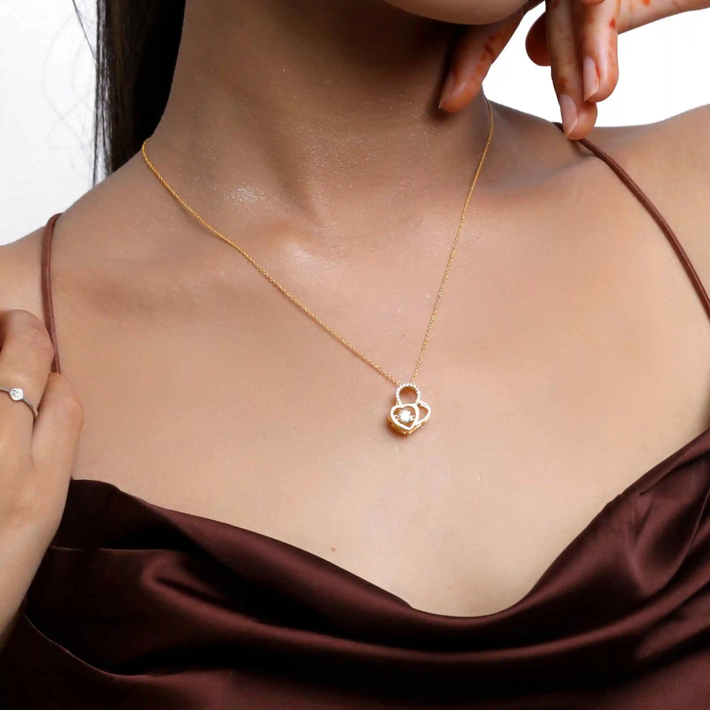 Dual Heart Silver Necklace