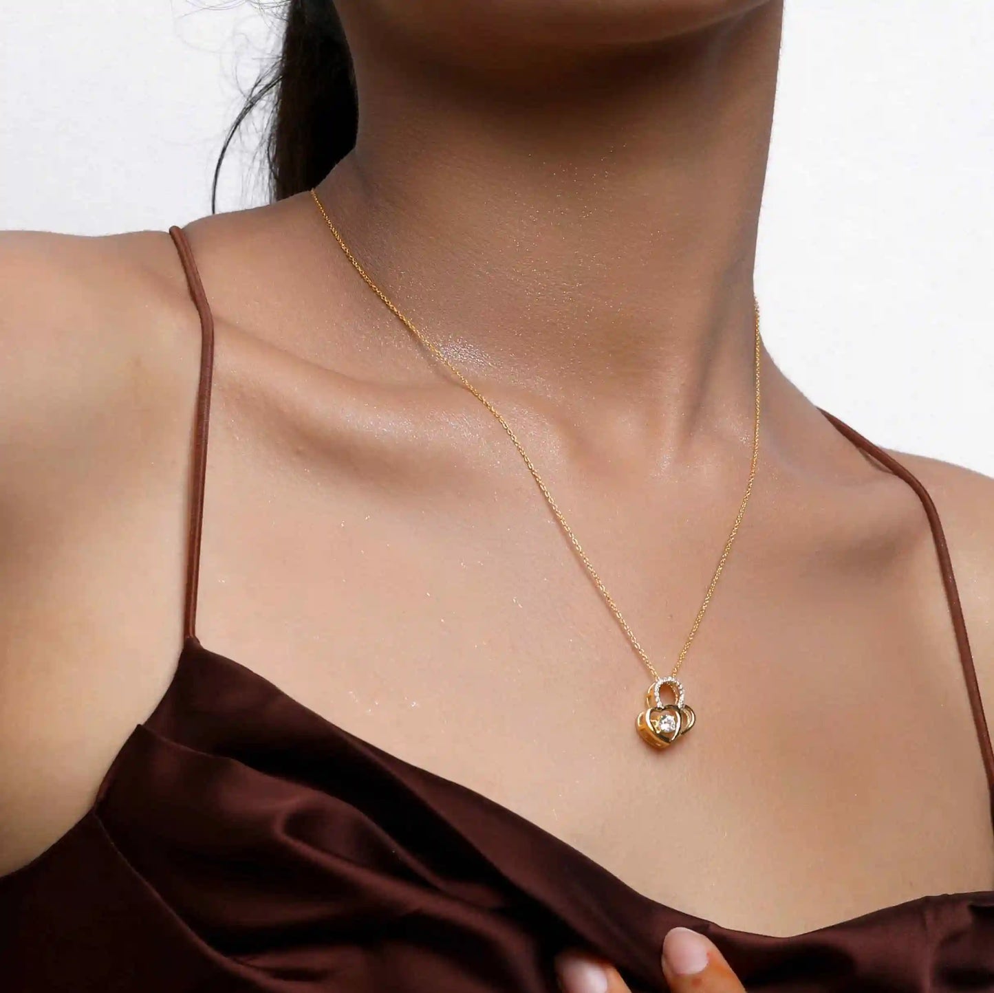 Dual Heart Silver Necklace