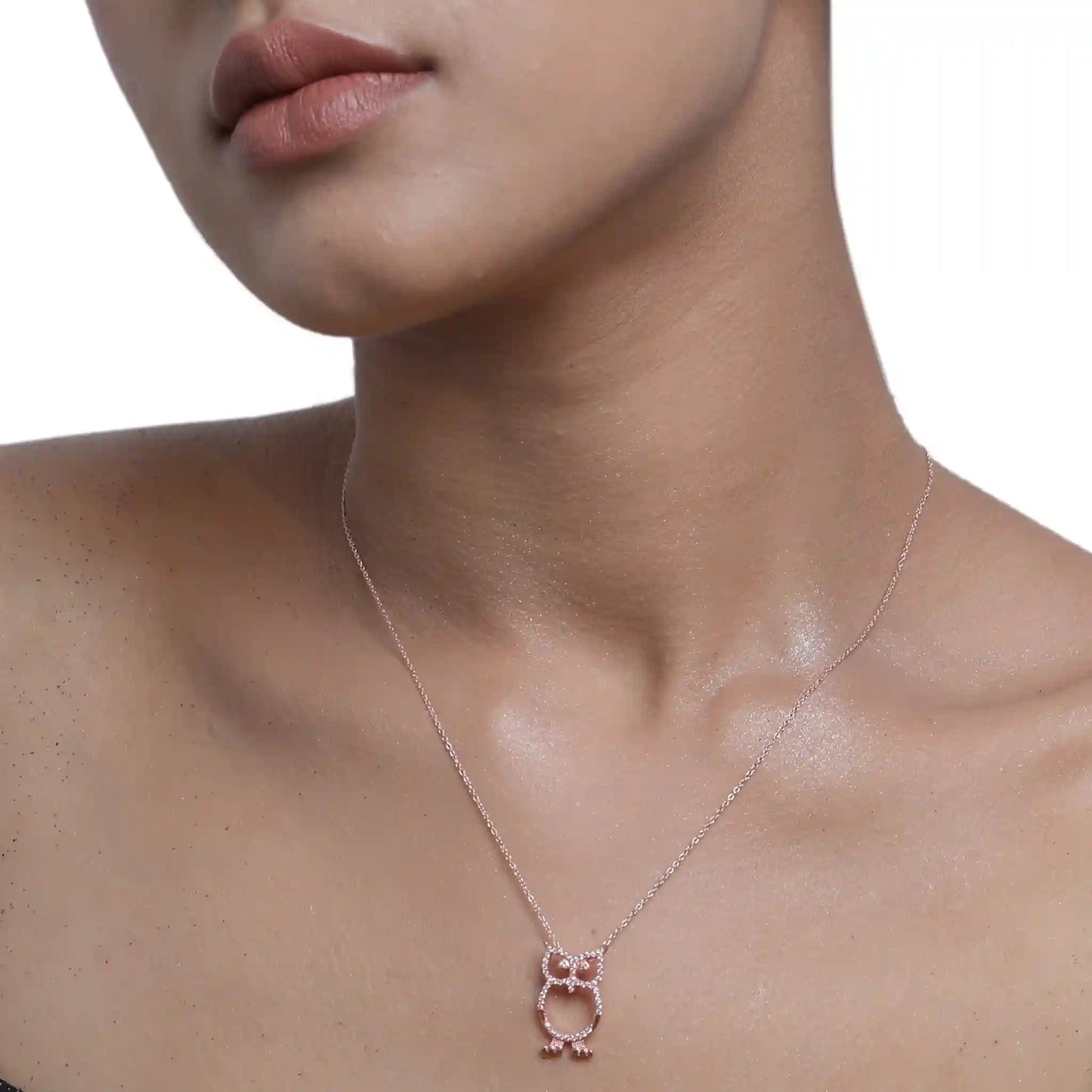 Charming Owl Pure Silver Necklace