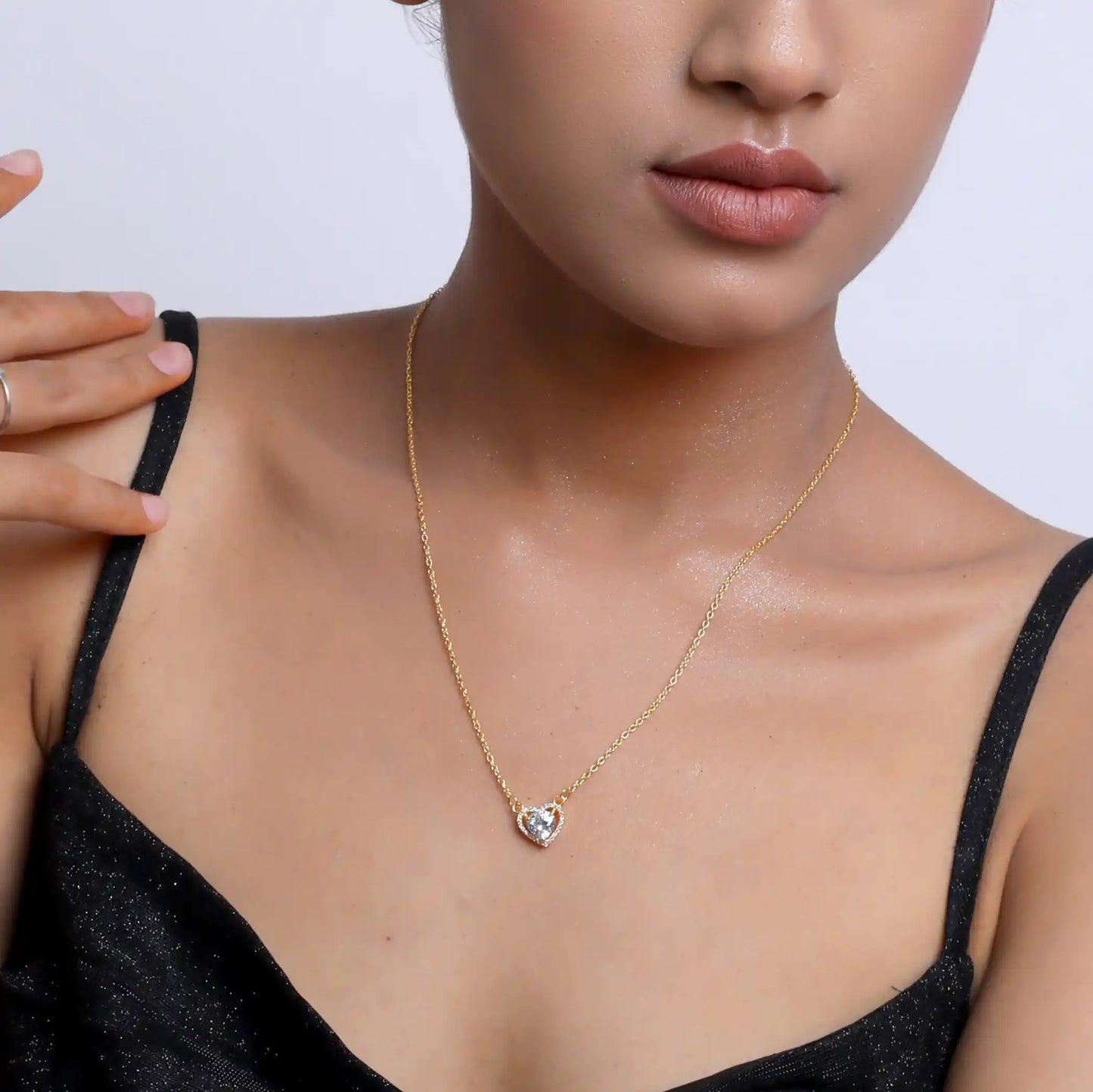 Heart Solitaire Silver Necklace