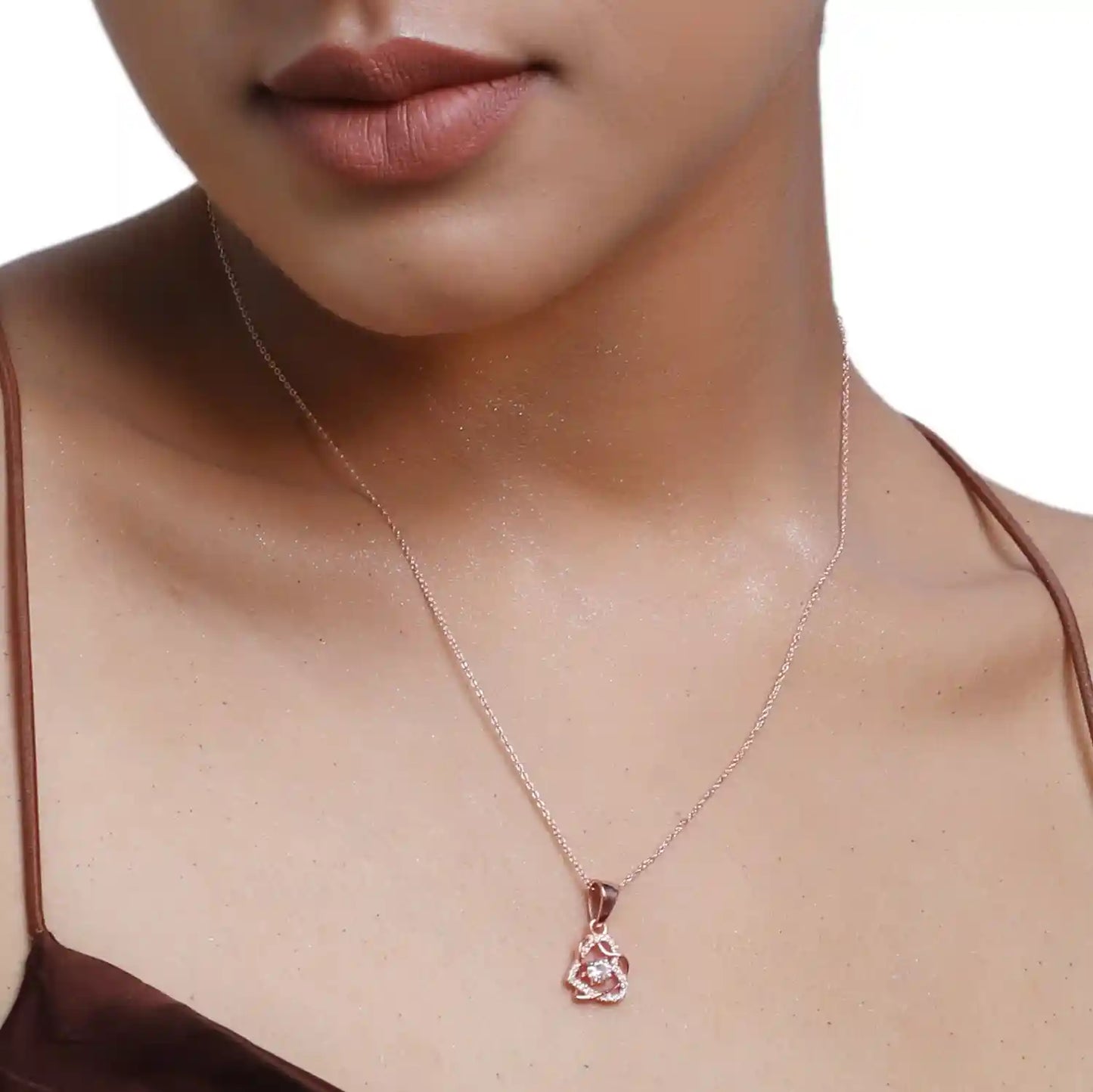 Interlocked Heart 925 Sterling Silver Necklace