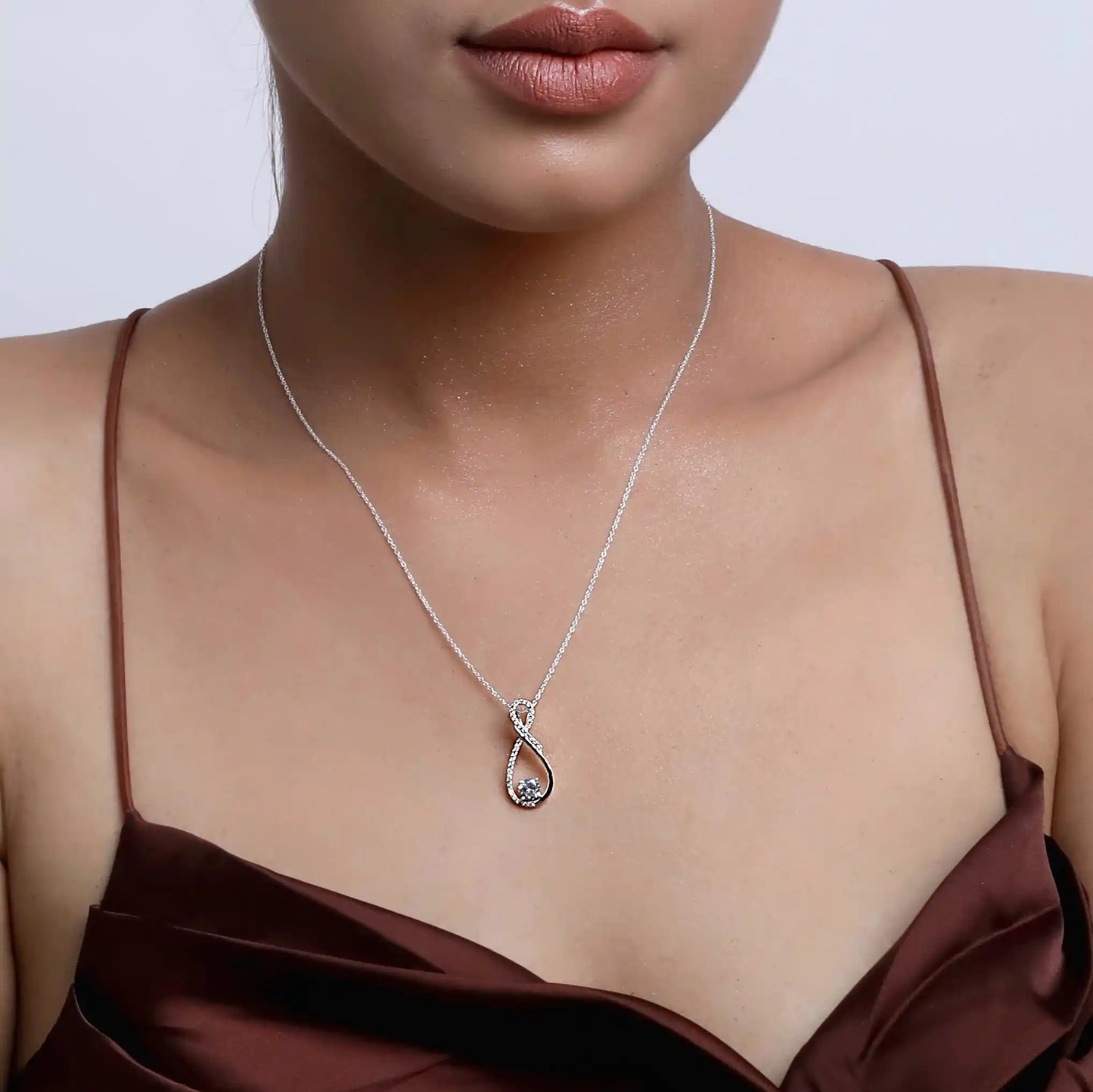 Swirl Infinity Silver Necklace