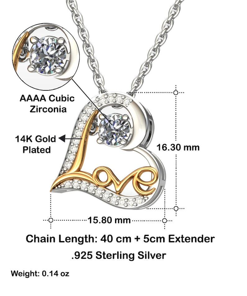 Love Heart Pure Silver Necklace