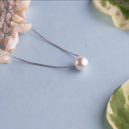 Classic White Pearl Necklace - 925 Silver