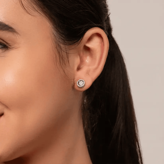 3-in-1 Round Stud Earrings - 925 Silver