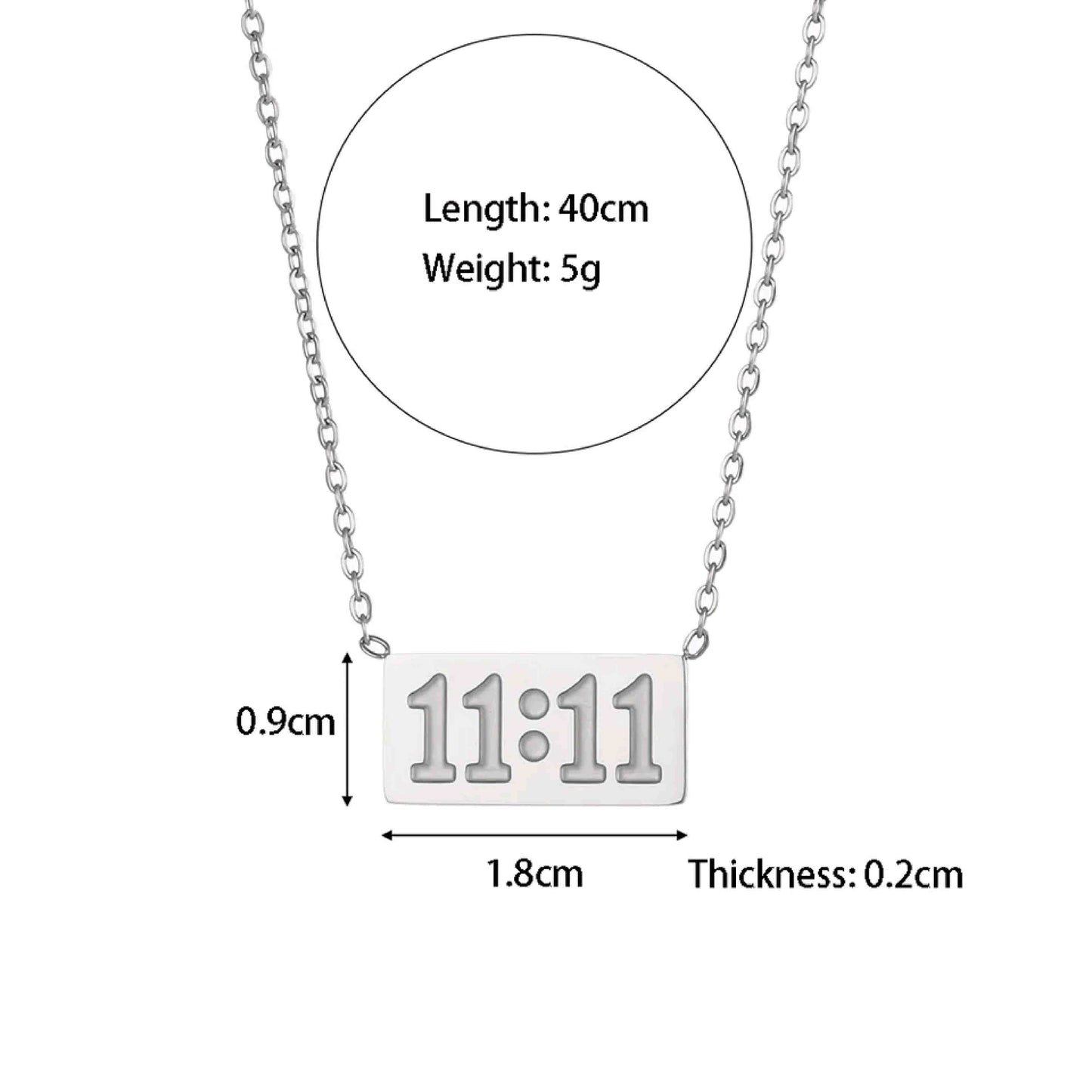 1111 Angel Number 925 Silver Necklace