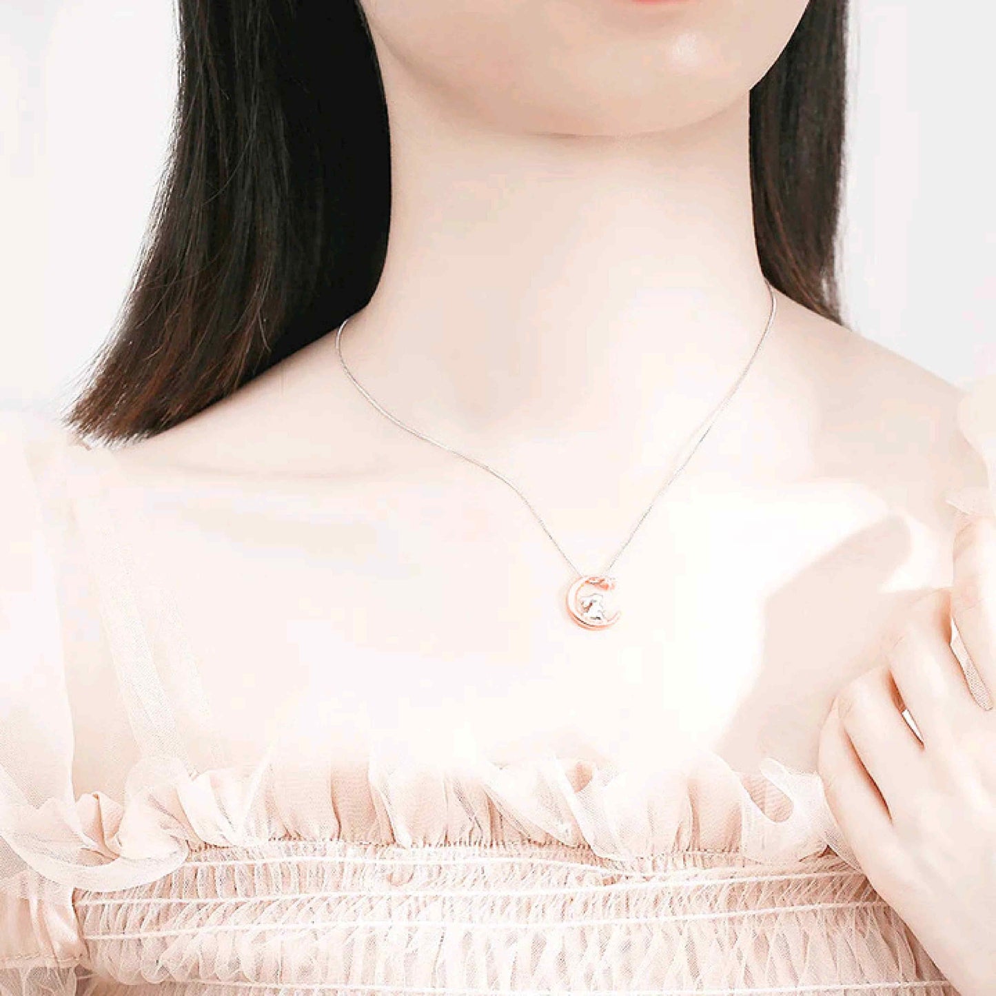 Rabbit Moon Love 925 Silver Necklace