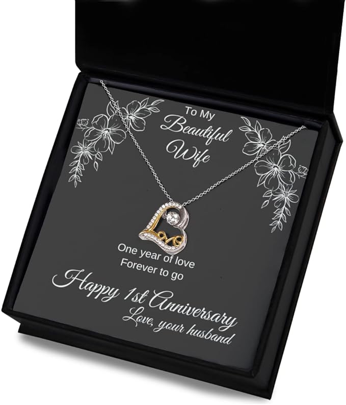 Beautiful Present For My Lovely Wife - Love Heart Necklace
