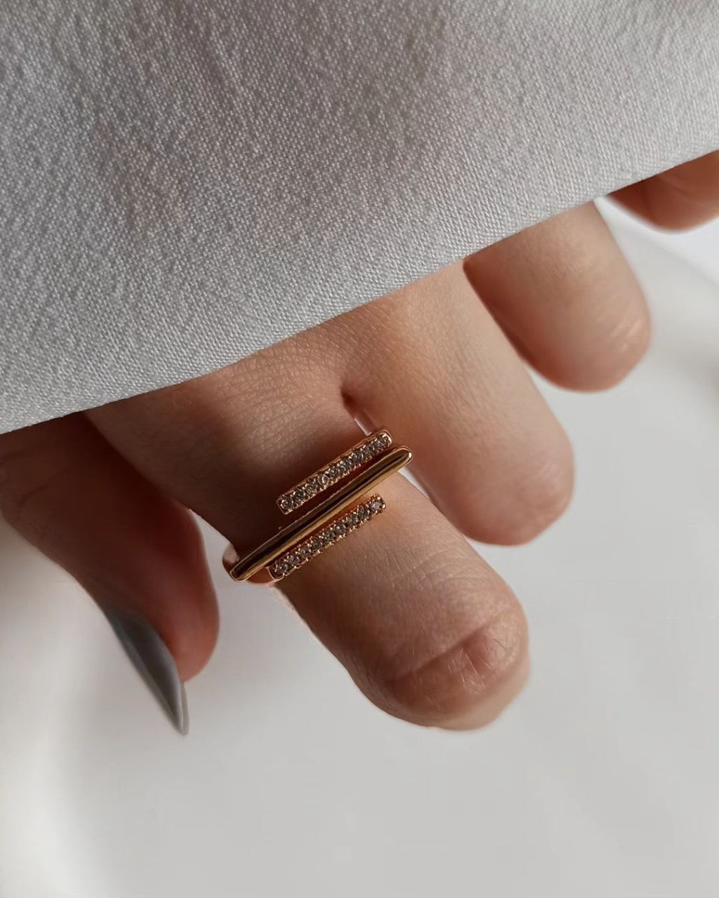 Vien 925 Silver Adjustable Ring - Gold & Rose Gold Plated