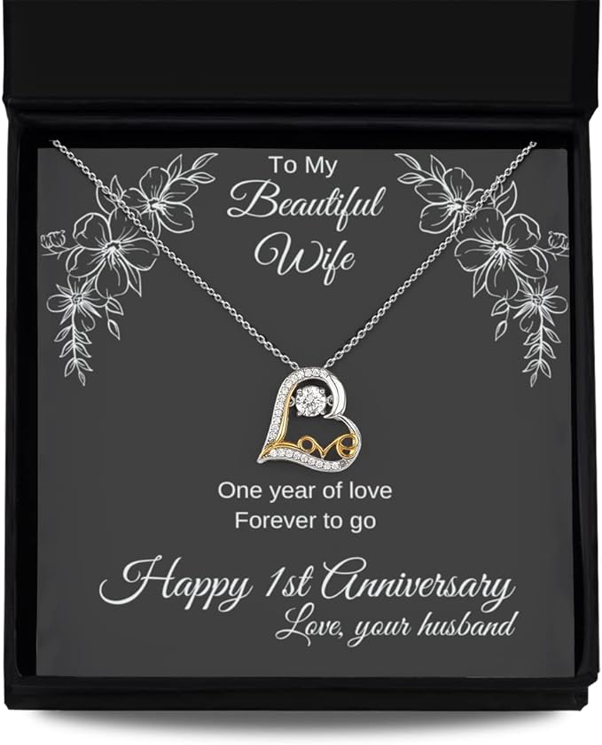 Beautiful Present For My Lovely Wife - Love Heart Necklace