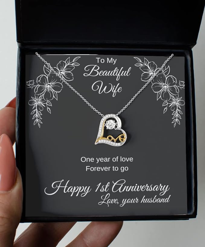 Beautiful Present For My Lovely Wife - Love Heart Necklace