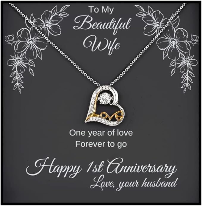 Beautiful Present For My Lovely Wife - Love Heart Necklace