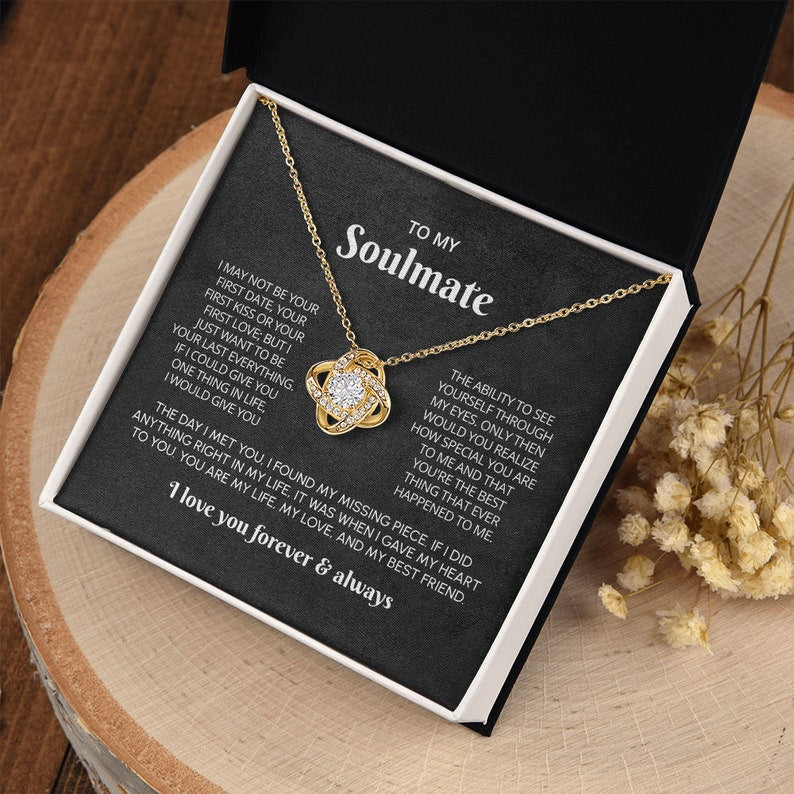 To My Soulmate Necklace Gift, Anniversary Gift For Her, Soulmate Gift