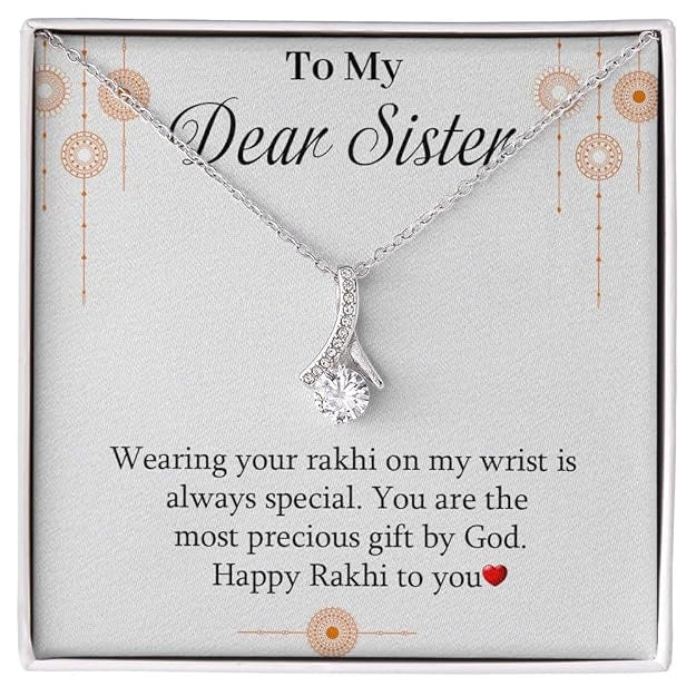 Best Rakhi Gift for Sister - Ribbon Love Necklace