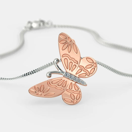 Charming Butterfly 925 Sterling Silver Necklace