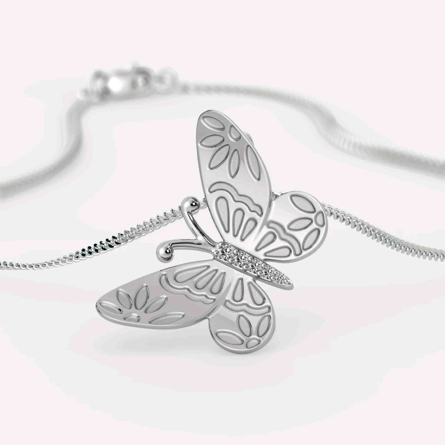 Charming Butterfly 925 Sterling Silver Necklace