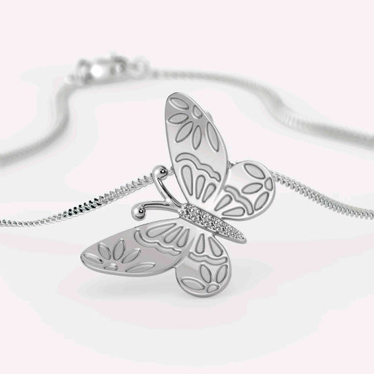 Charming Butterfly 925 Sterling Silver Necklace