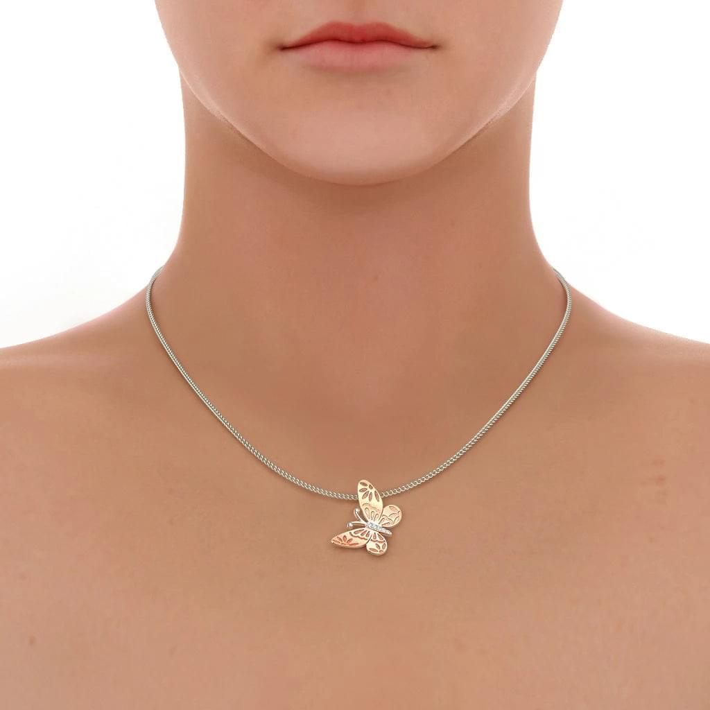 Seolfor 925 Sterling Silver Charming Butterfly Necklace - Seolfor