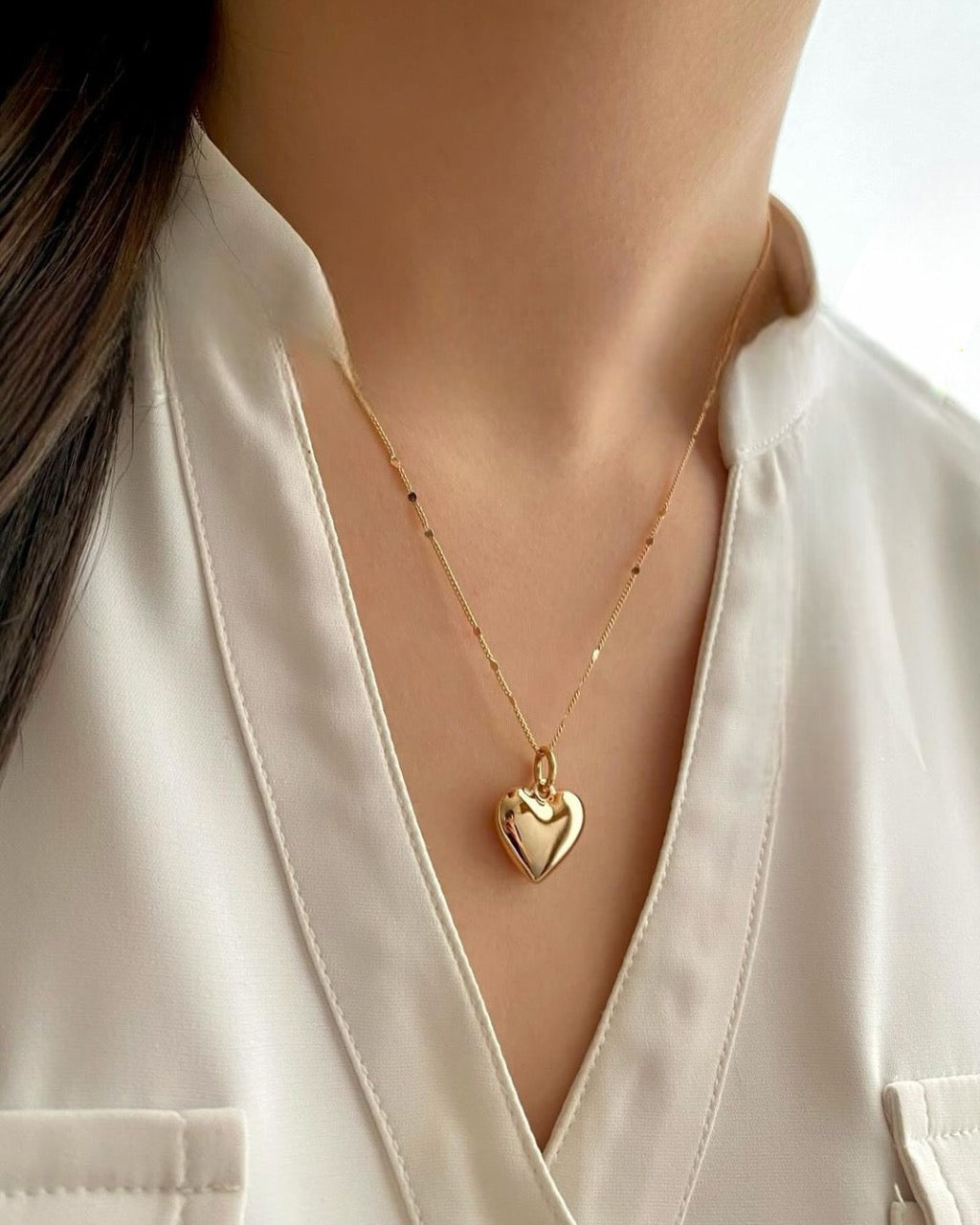 Heart Drops Pure Silver Necklace & Earrings with Gold Plated
