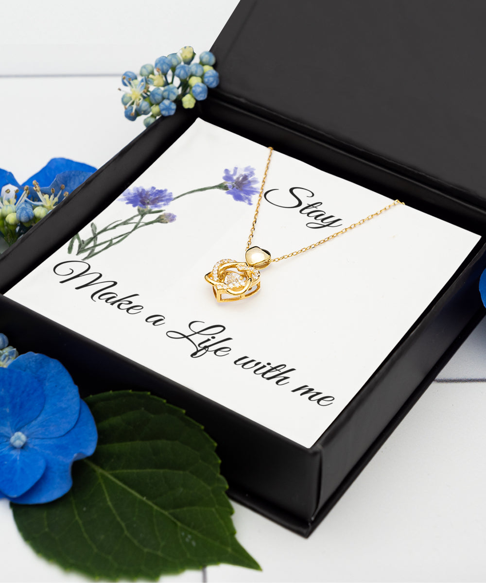 Unique Way To Ask Your Love To Stay - Dancing Heart Necklace