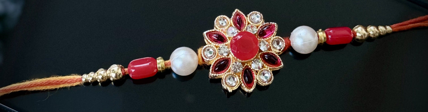 Ruby & Rhodolite Garnet Rakhi