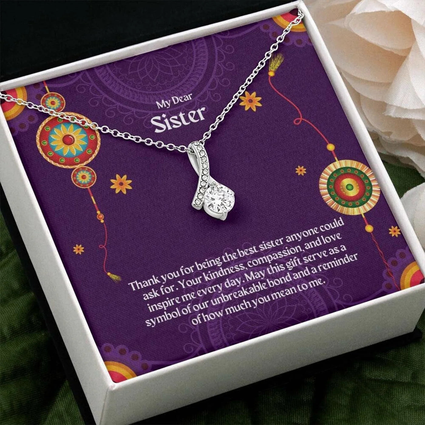 "..How much you mean to me" | Happy Raksha Bandhan Gift For Sister - Pure Silver Necklace
