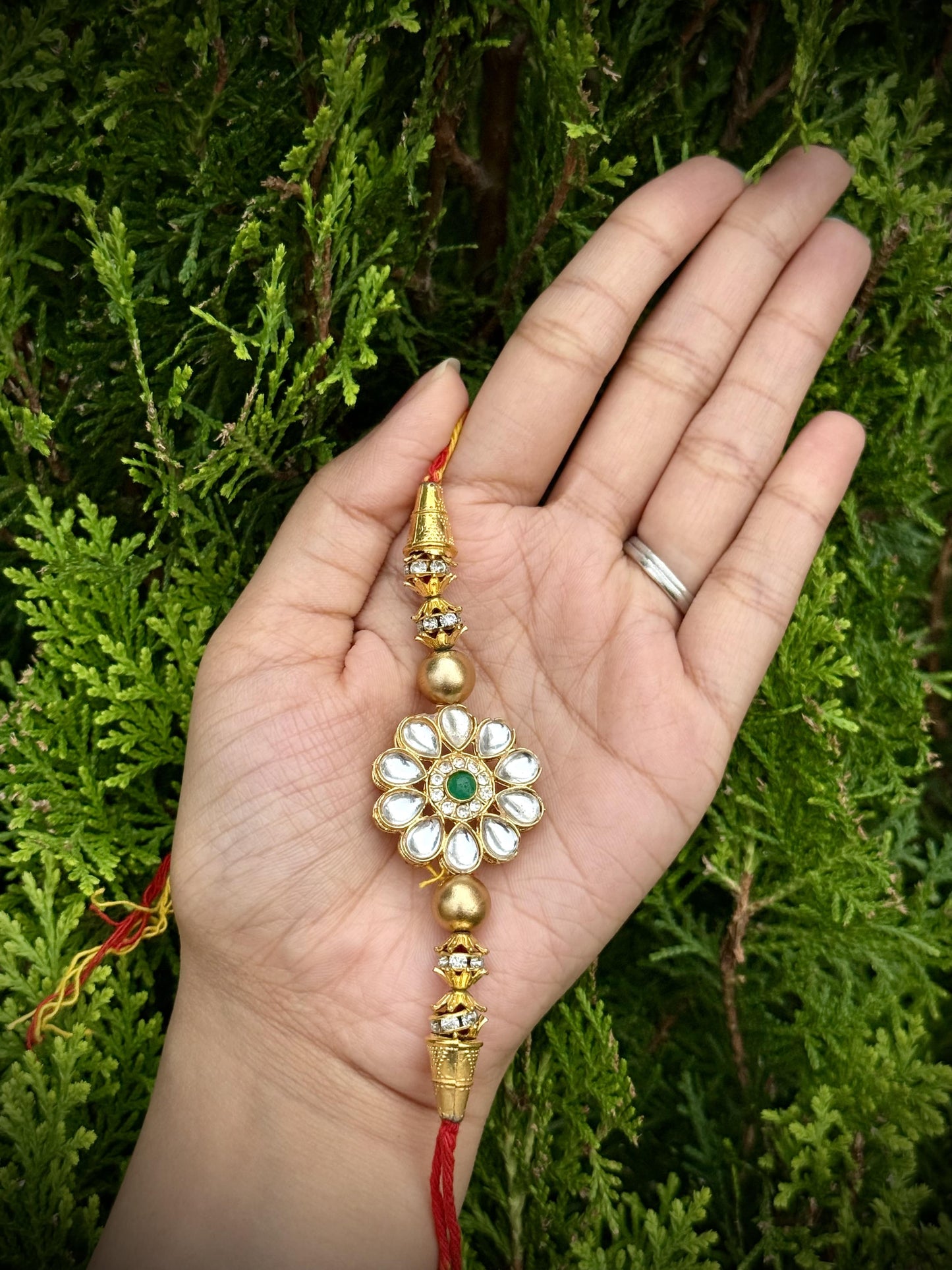 Lab Grown Emerald Solitaire Rakhi