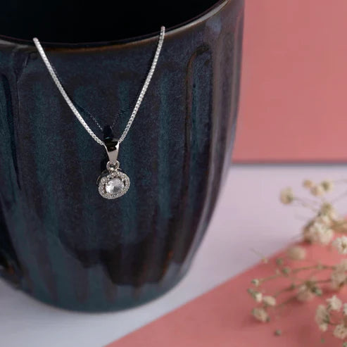 Classic Halo Pendant - 925 Silver