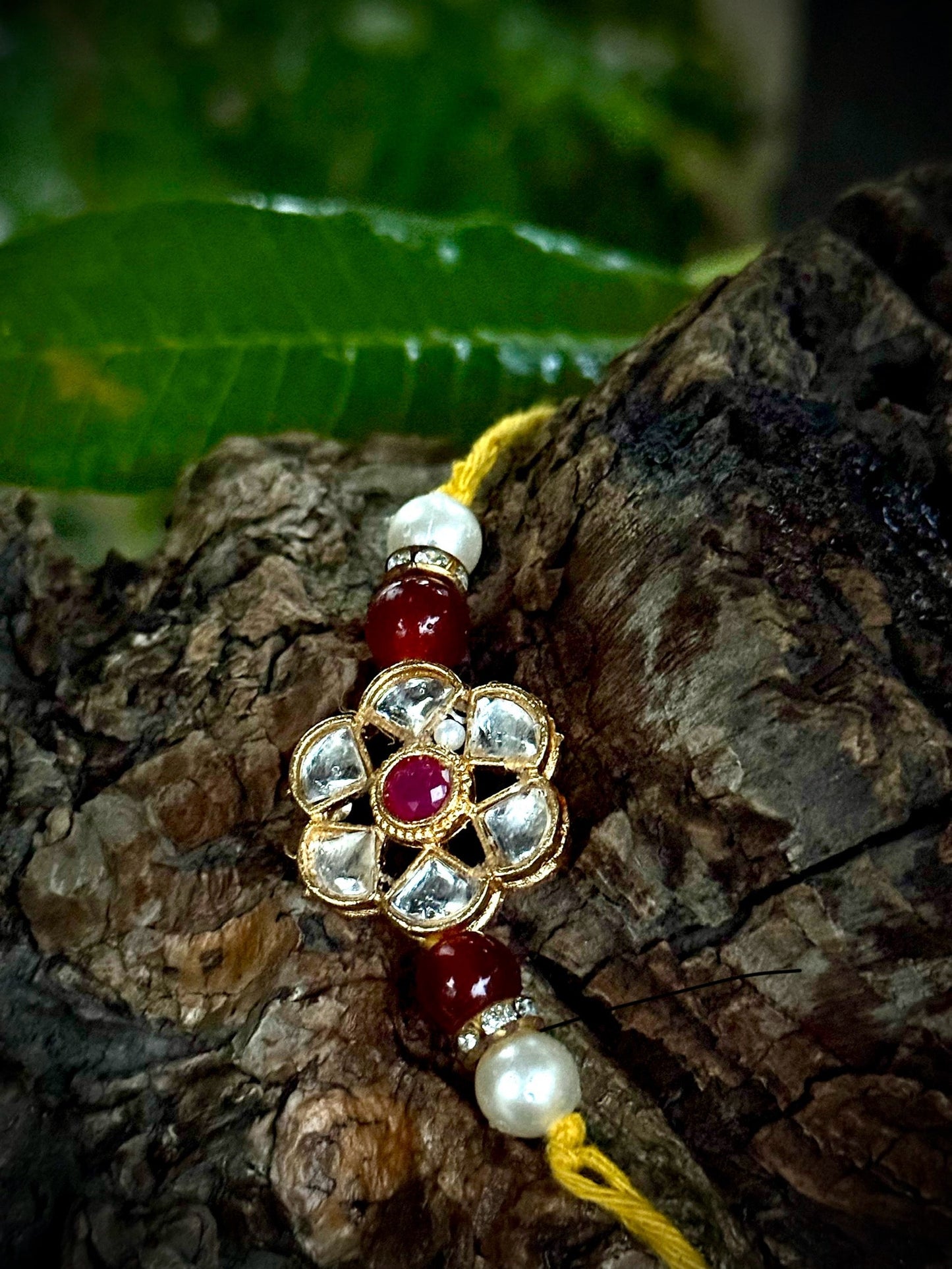 Polki with African Ruby Rakhi