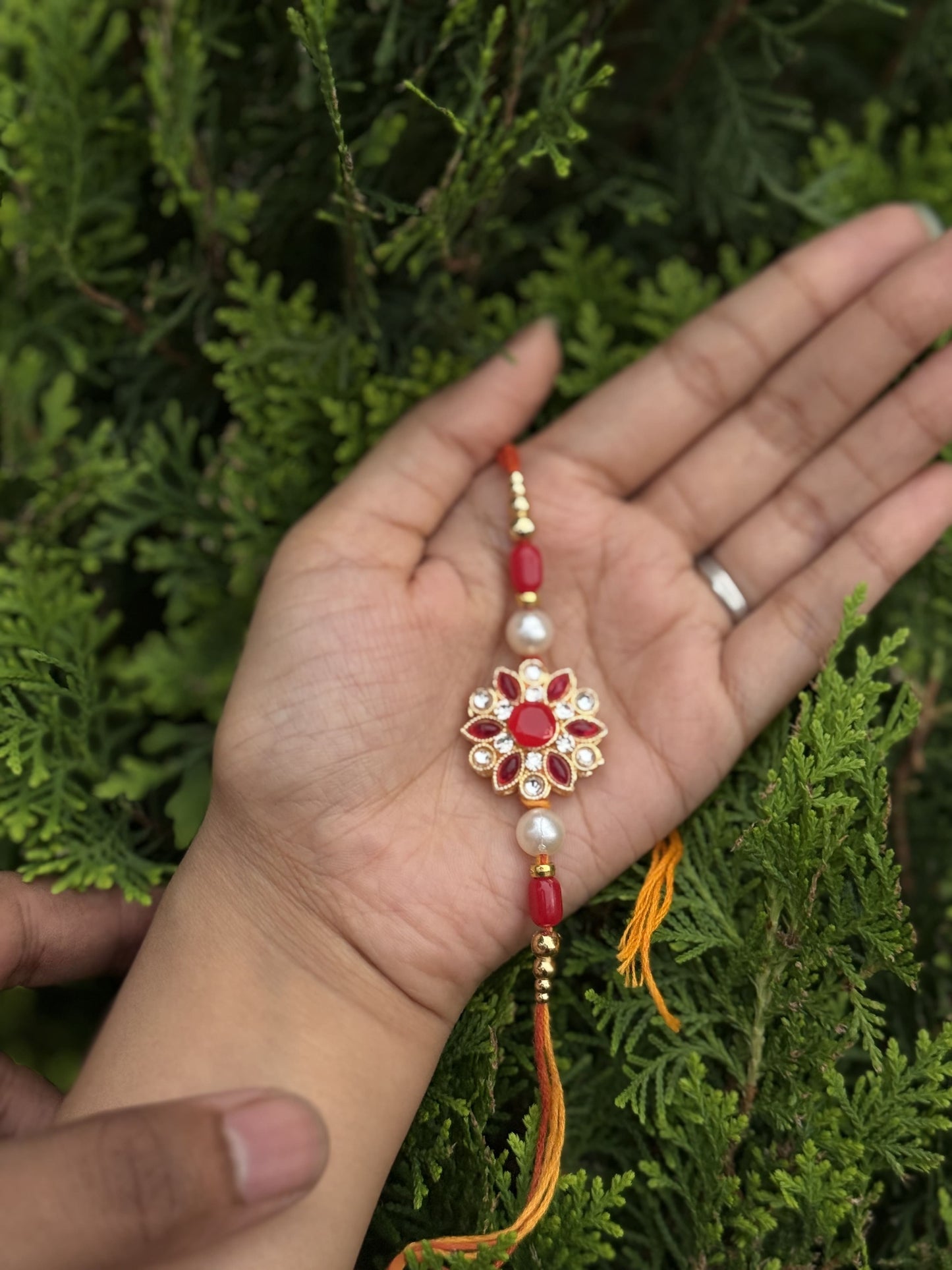 Ruby & Rhodolite Garnet Rakhi