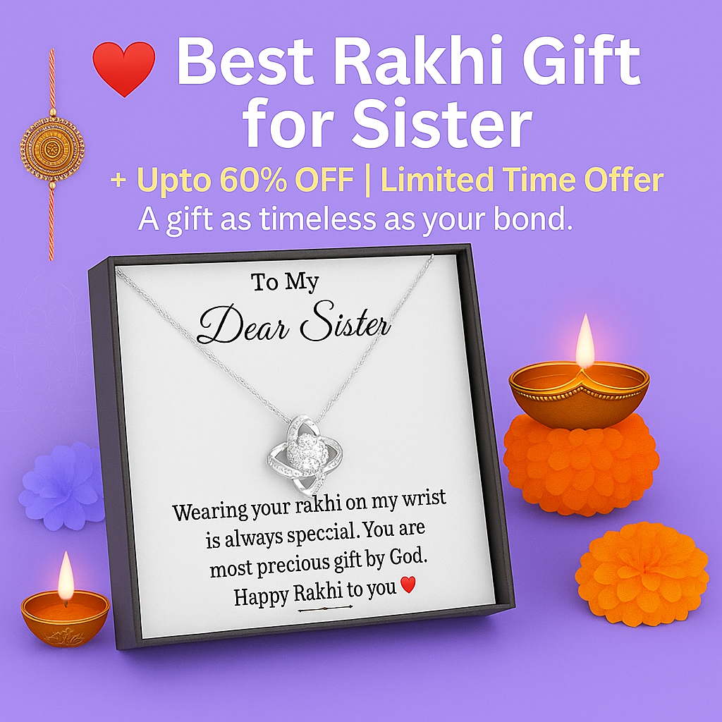 Best Rakhi Gift for Sister - Ribbon Love Necklace