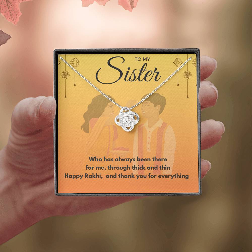 "..Thank you for everything.." | Thoughtful Rakhi Gift For Sister - 925 Sterling Silver Necklace